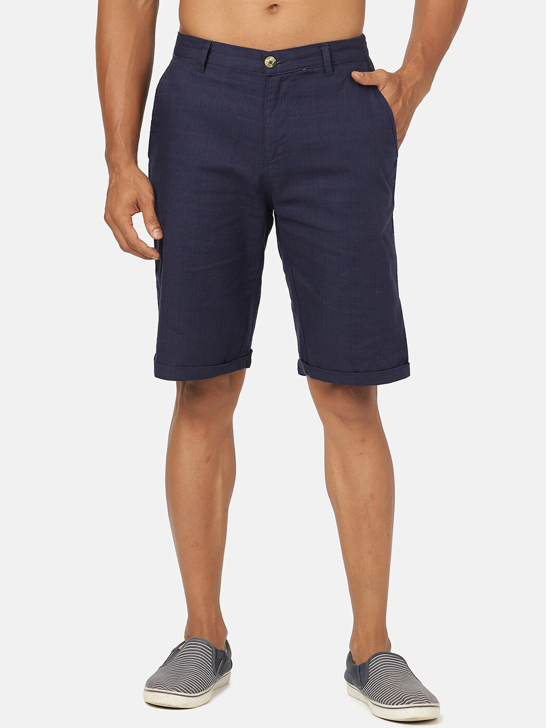 

BLACK RADIO Men Cotton Shorts, Navy blue