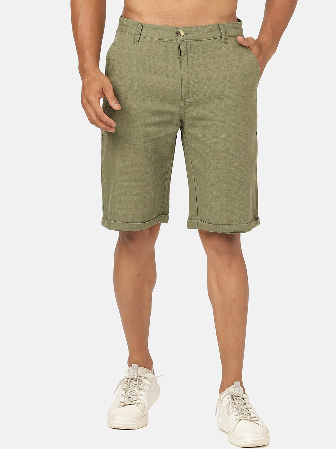 

BLACK RADIO Men Cotton Shorts, Olive