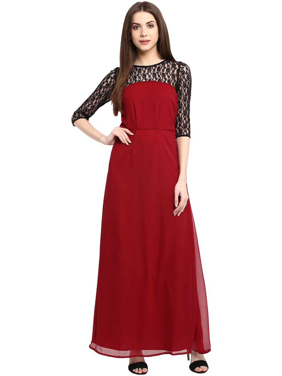 

La Zoire Georgette Maxi Dress, Maroon