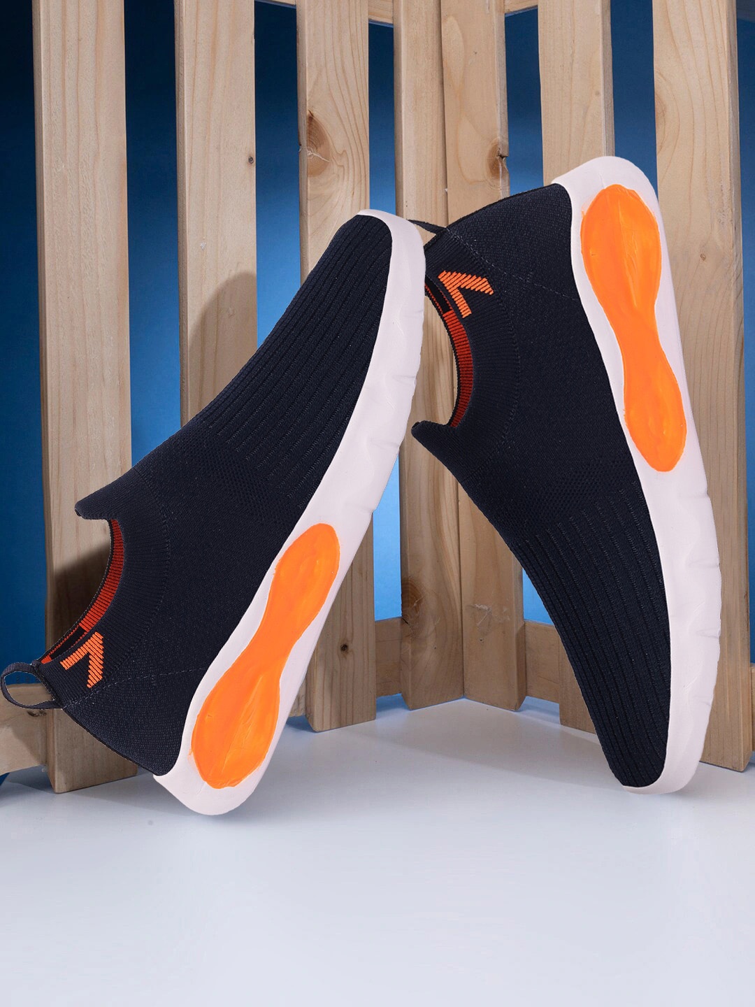 

M7 by Metronaut Men Woven Design Lightweight Slip-On Sneakers, Navy blue