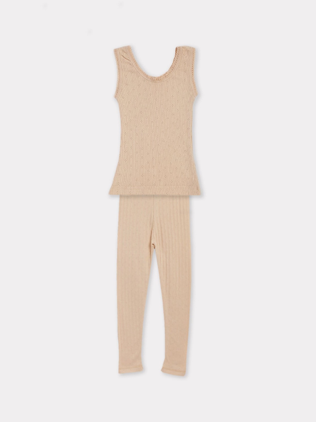 

Kanvin Girls Sleeveless Thermal Set, Beige
