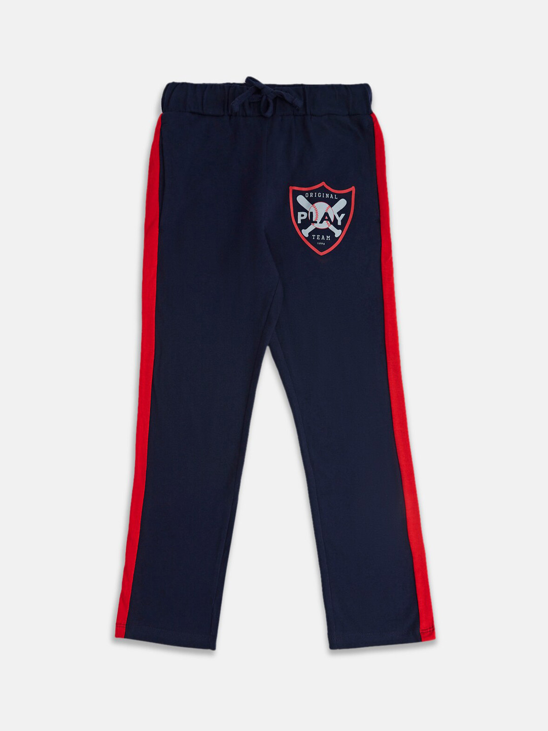 

Pantaloons Junior Boys Solid Cotton Regular Fit Track Pants, Navy blue