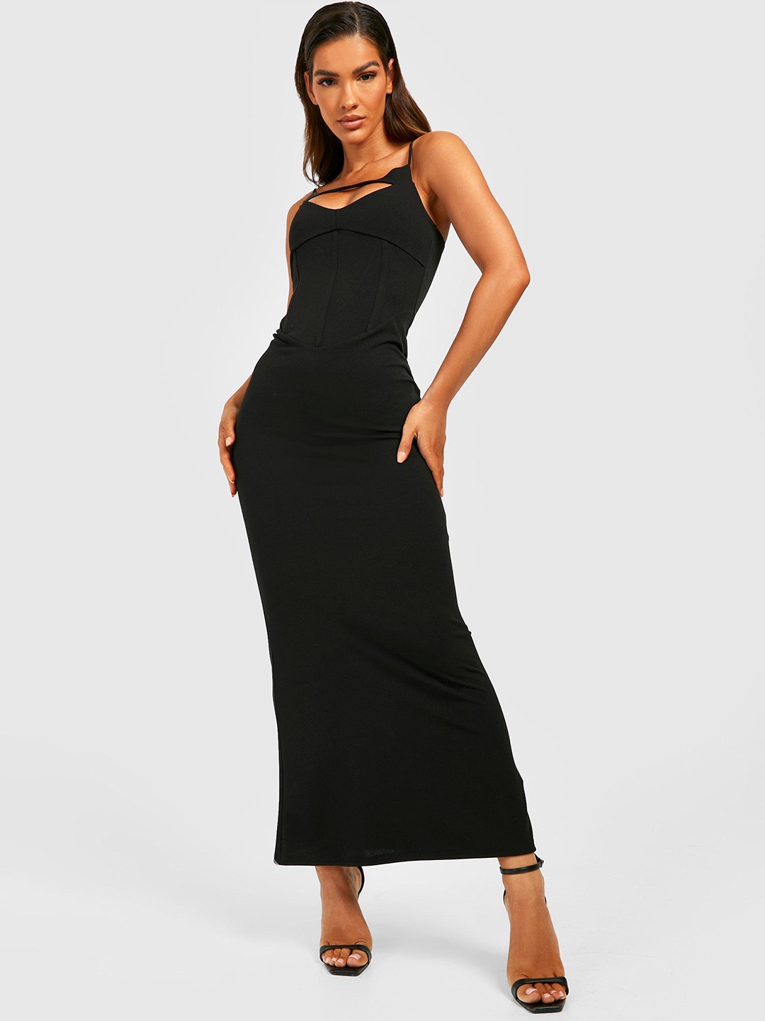 

Boohoo Cut-out Maxi Dress, Black