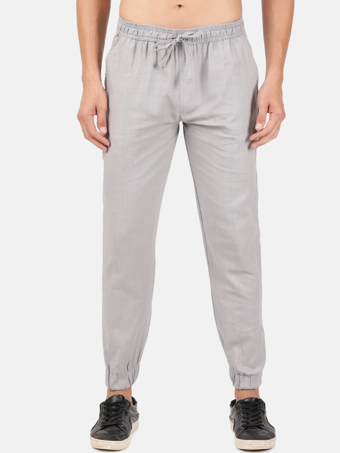 

BLACK RADIO Men Pure Cotton Joggers, Grey