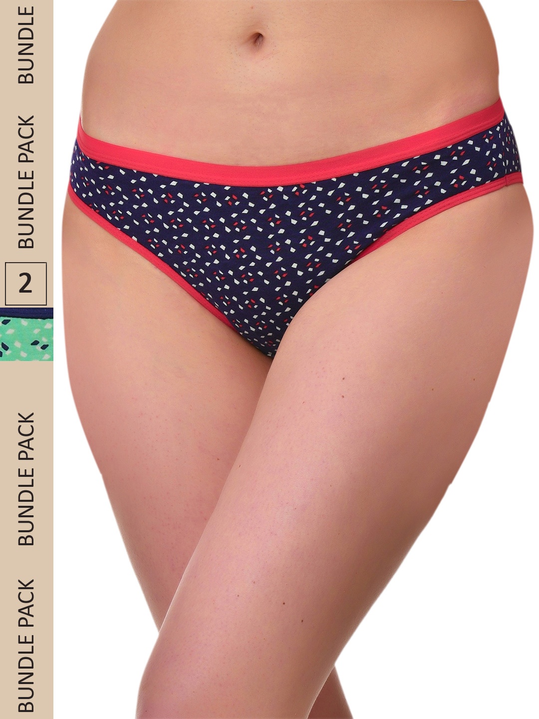 

UNMADE Women Pack Of 2 Assorted Cotton Bikini Briefs