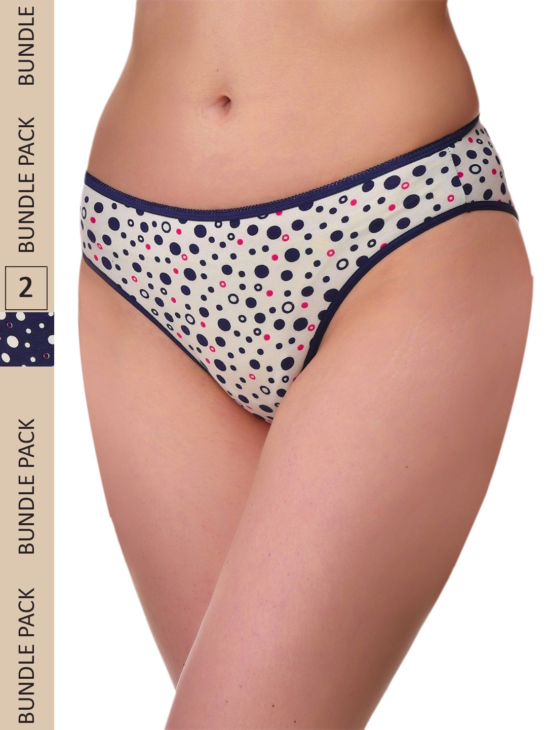 

UNMADE Women Pack Of 2 Assorted Cotton Bikini Briefs