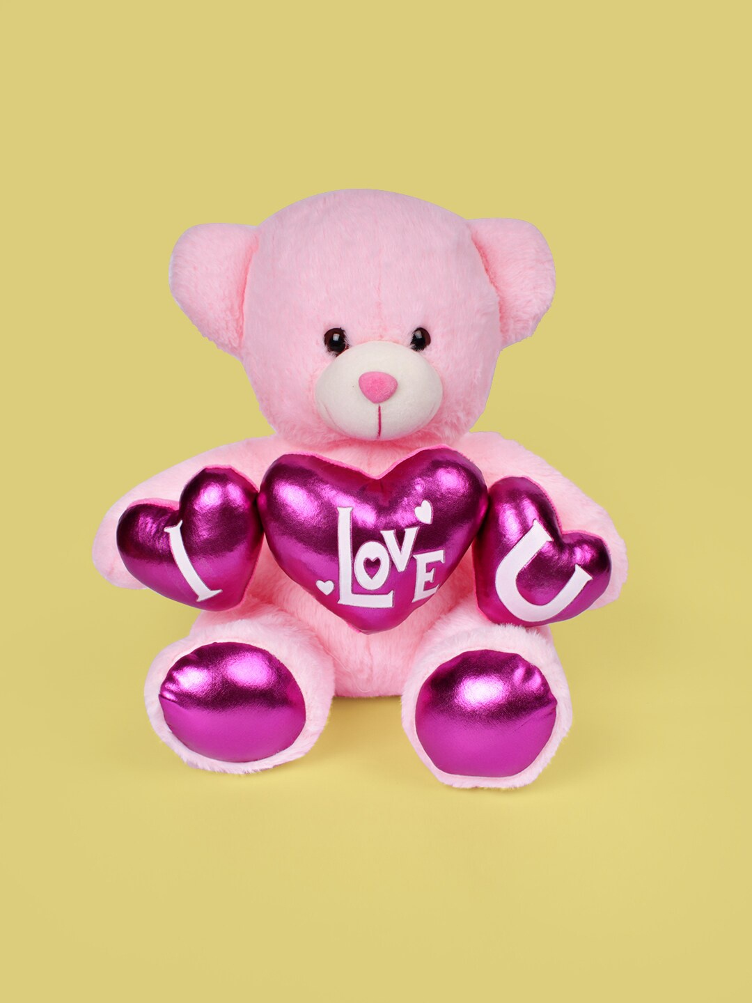 

DukieKooky Kids Teddy Bear With Hearts Soft Toys, Pink