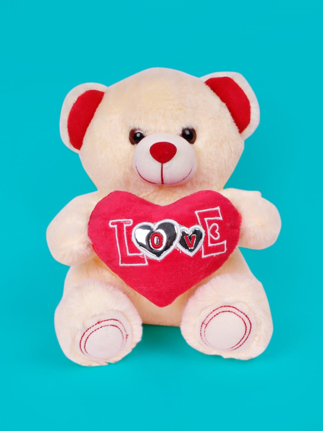 

DukieKooky Kids Teddy Bear With Heart Soft Toys, Cream