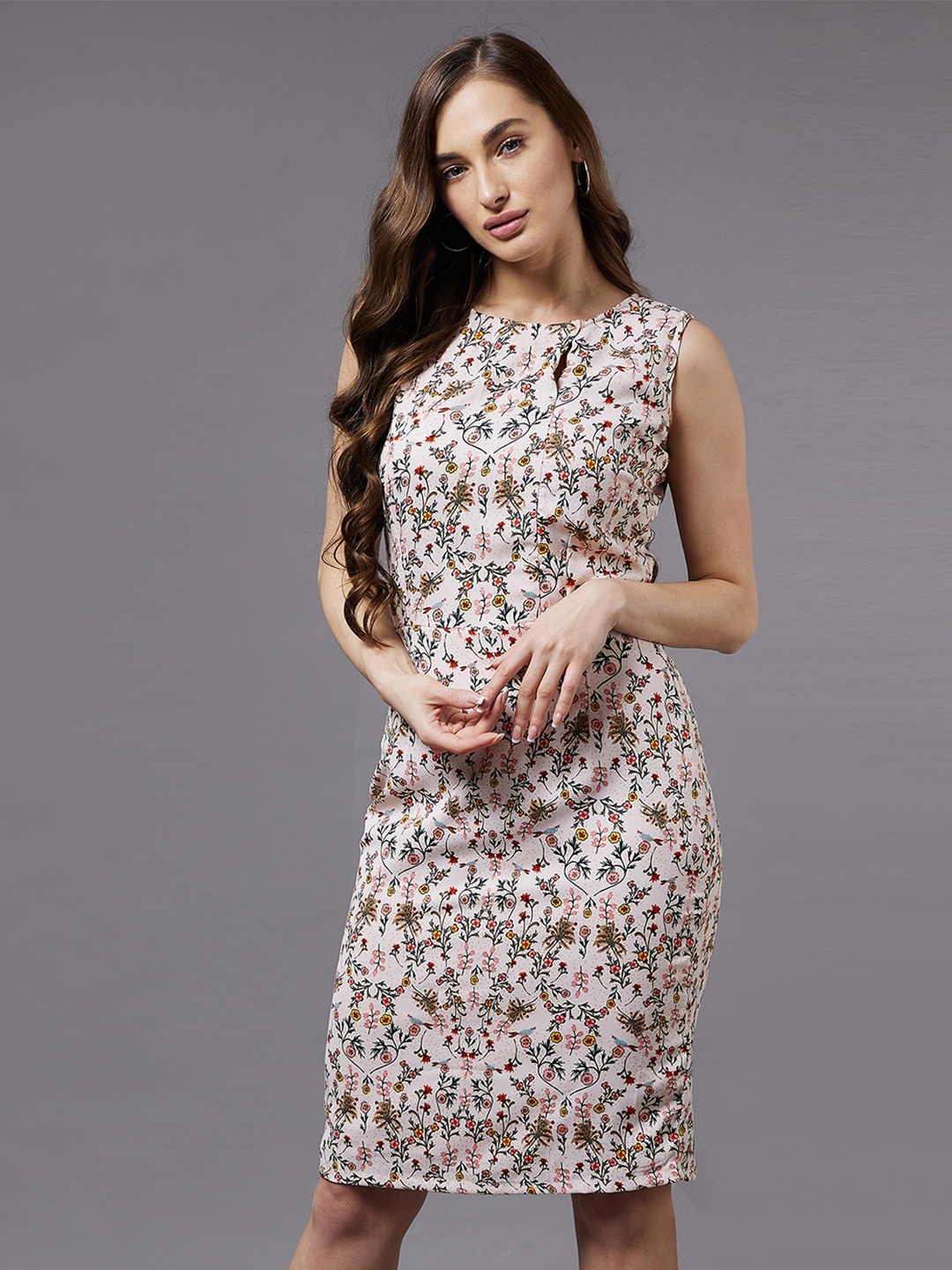 

Miss Chase Floral Printed Sheath Dress, Cream
