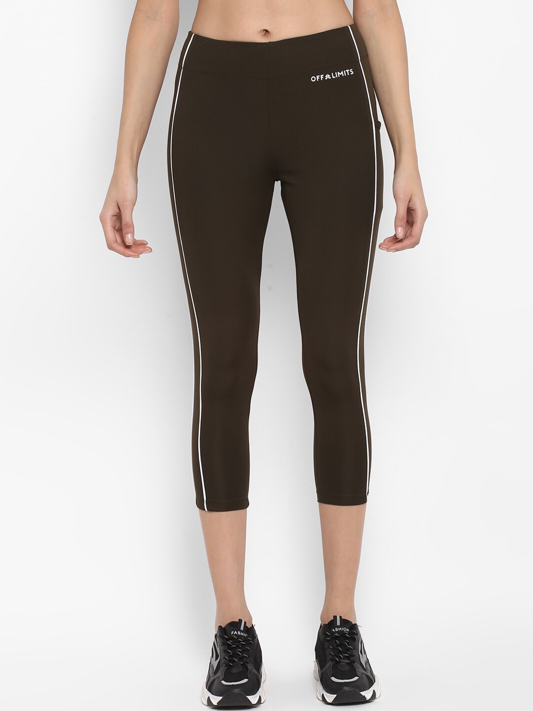 

OFF LIMITS Women Three-Fourth Length Antimicrobial Tights, Olive