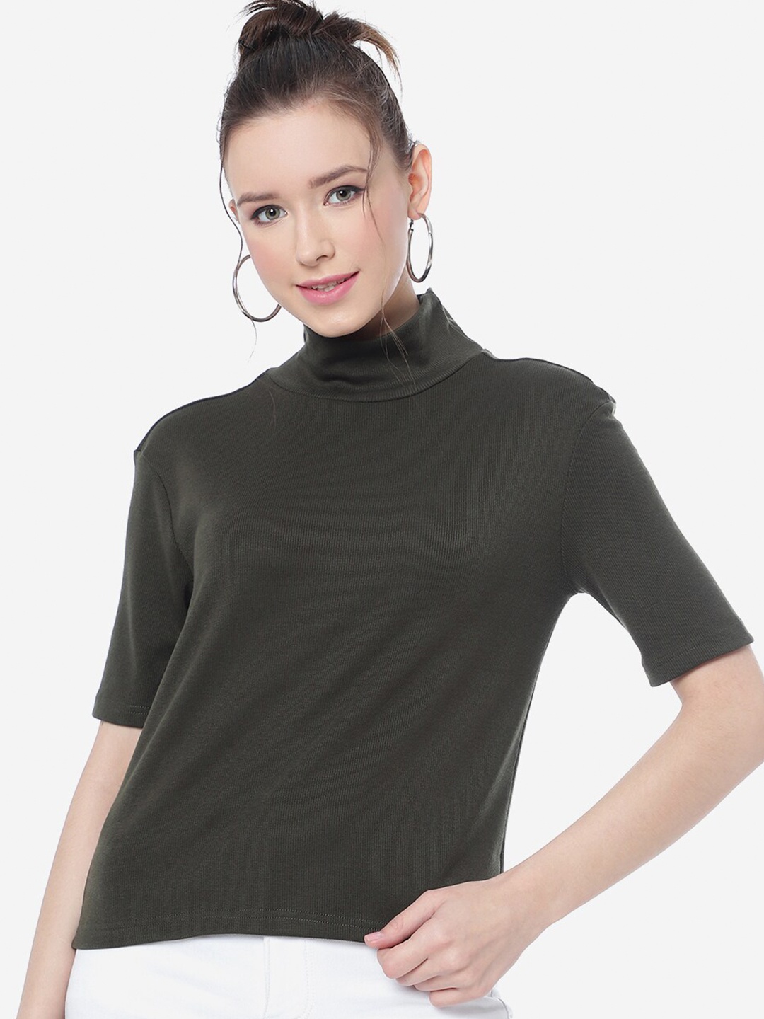 

J Turritopsis High Neck Top, Olive