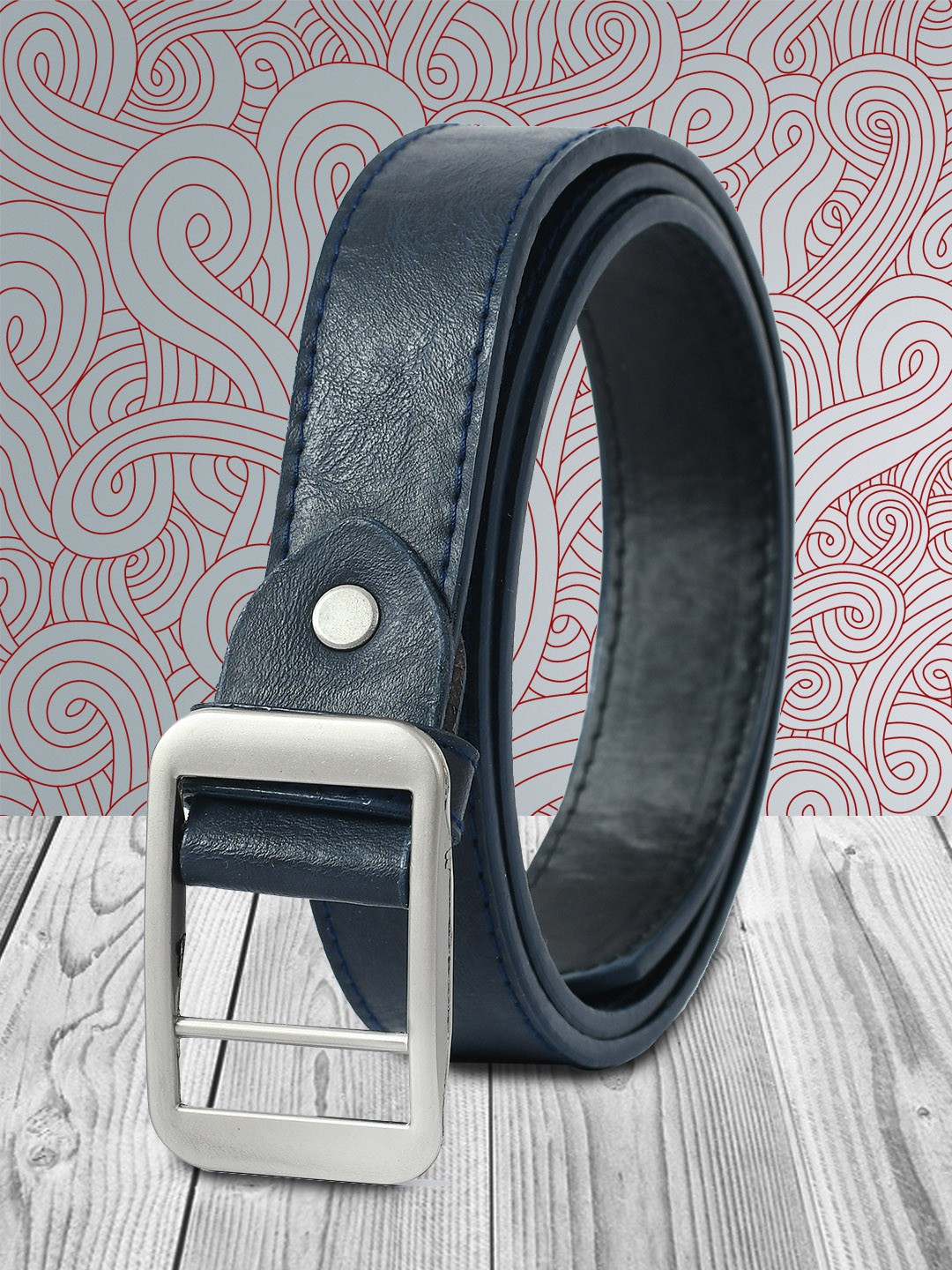 

Kastner Women Textured Slim Belt, Navy blue