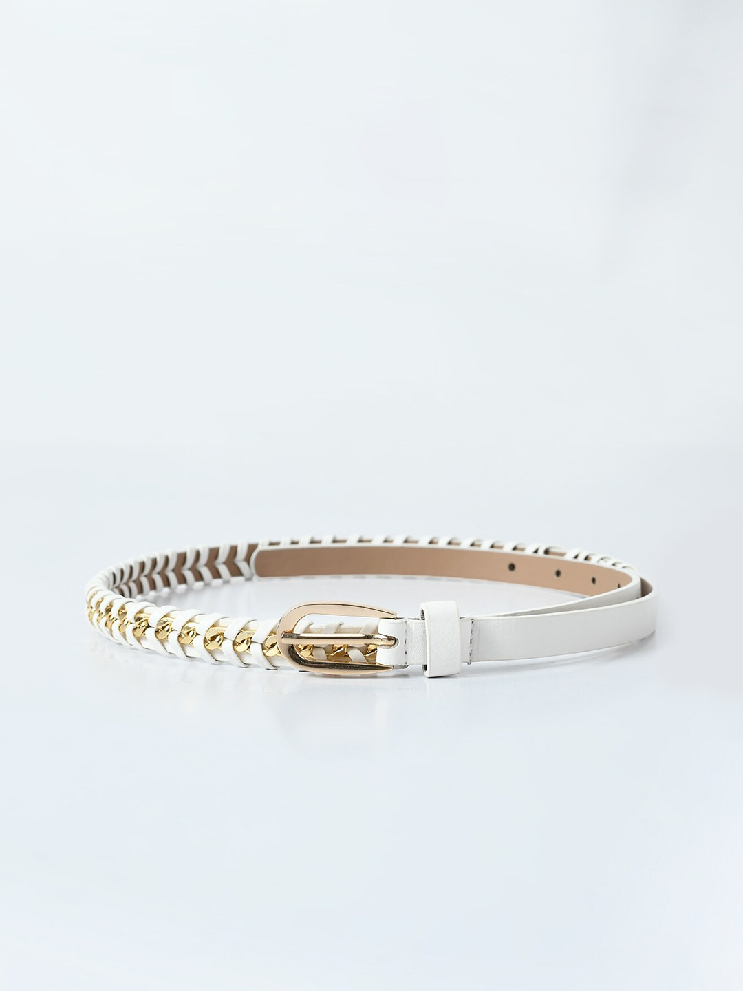 

Kastner Women Embellished Slim Belt, White