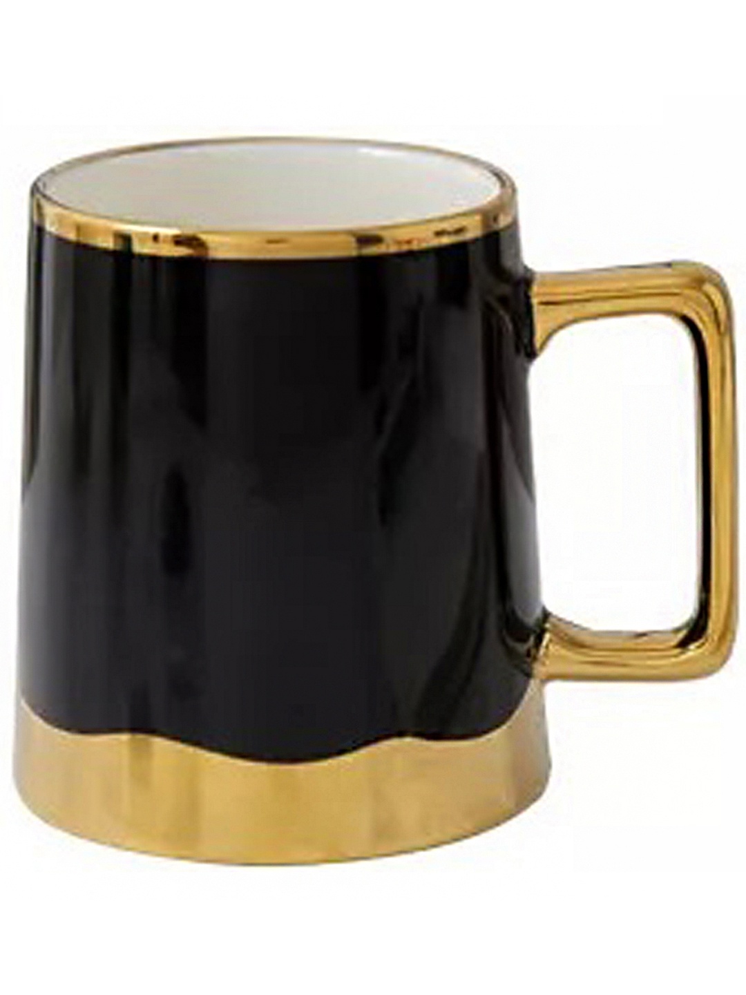 

BonZeaL Black & Gold-Toned Ceramic Glossy Mug 320 ml Each