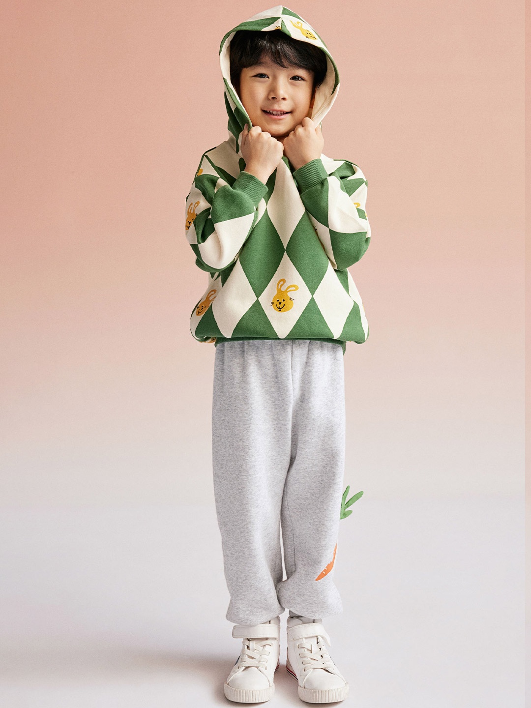 

H&M Boys Printed Hoodie, Green