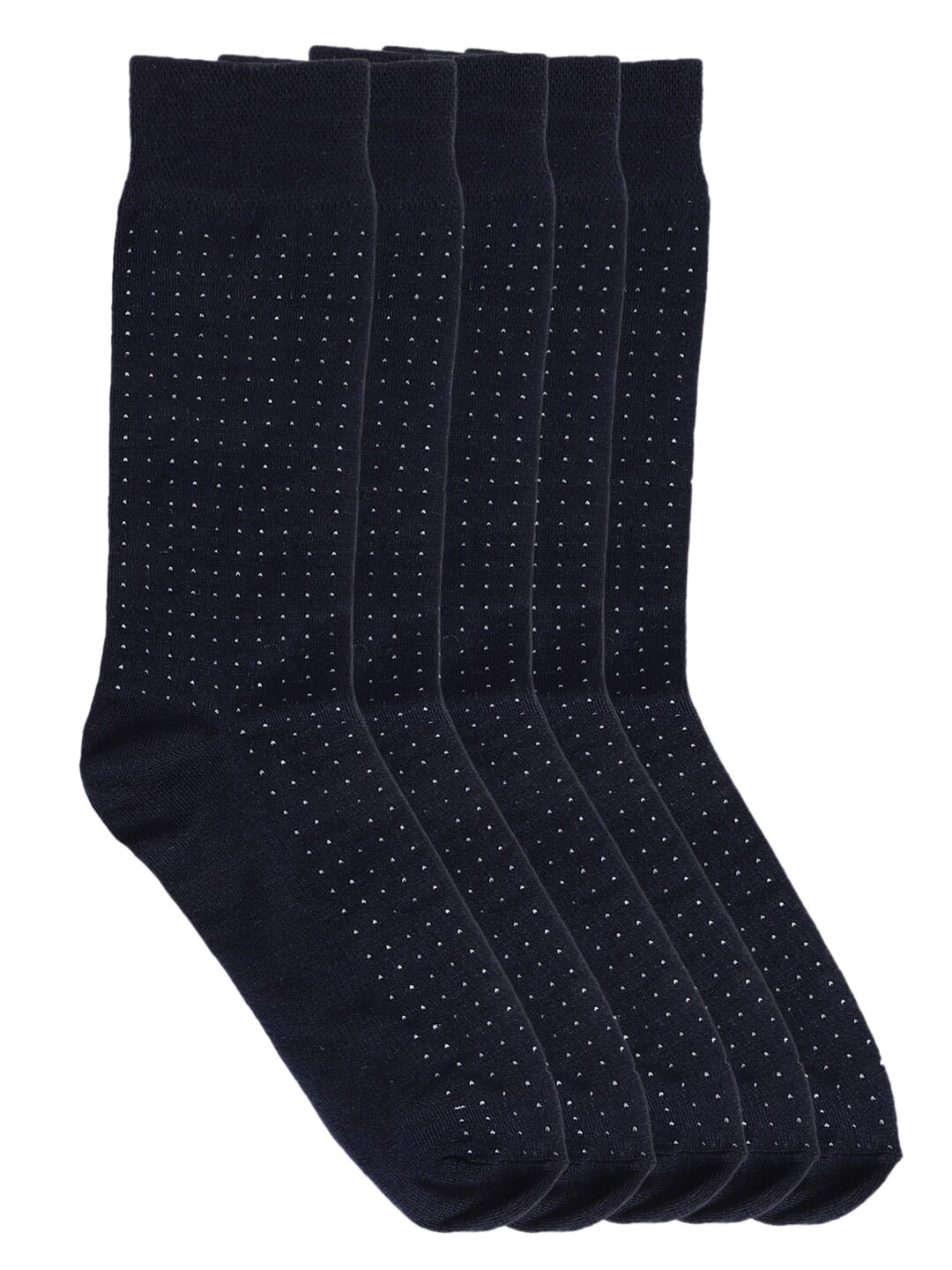 

Cantabil Men Pack Of 5 Patterned Calf Length Socks, Navy blue