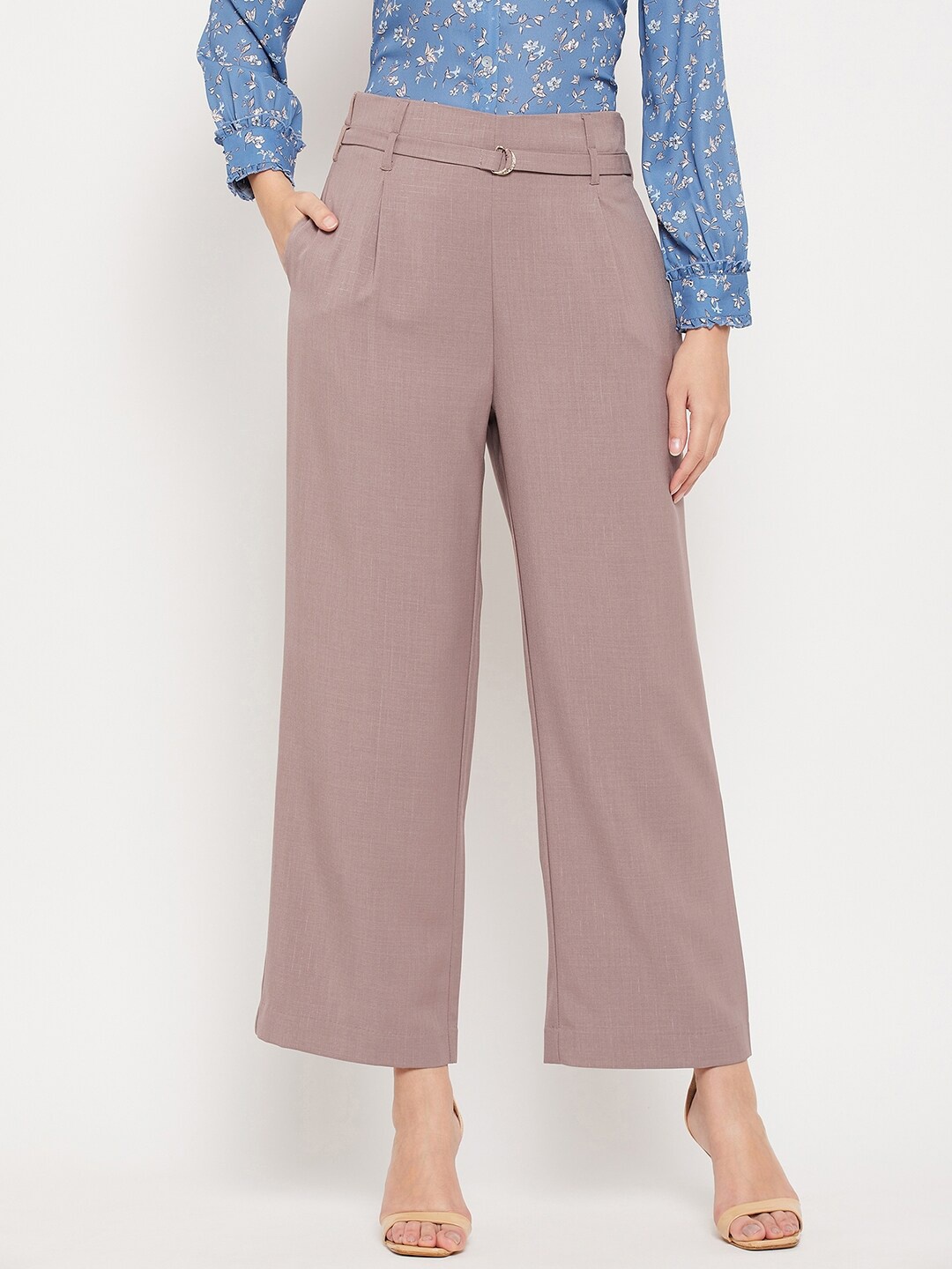 

Madame Women Wide Leg Regular Palazzos, Pink