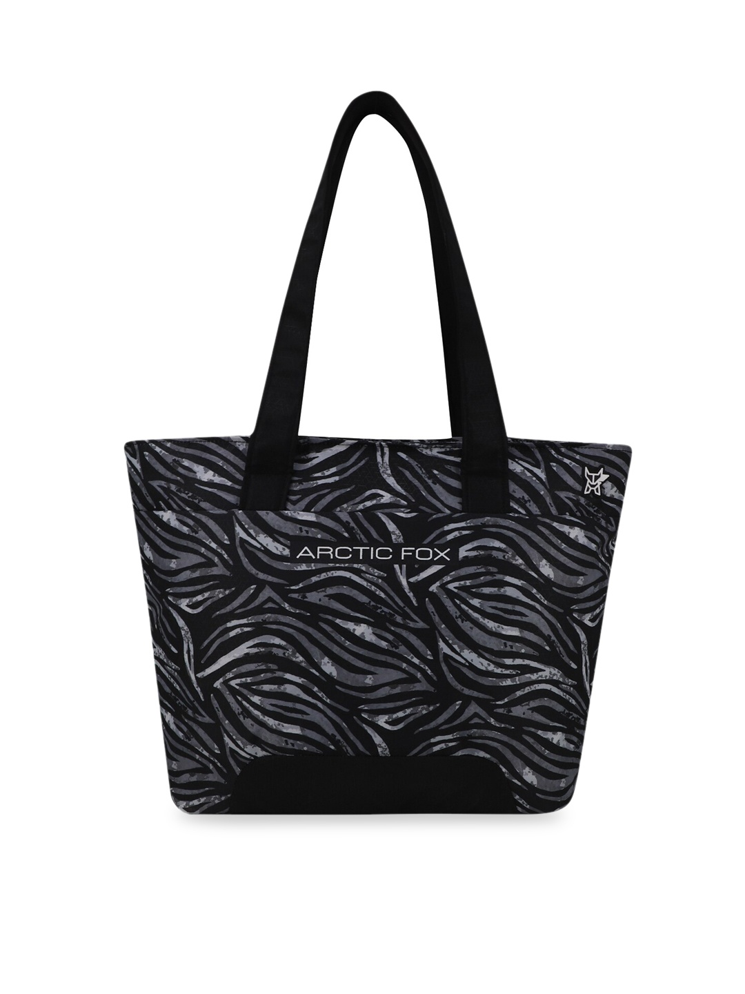 

Arctic Fox Printed Oversized Structured Handheld Bag, Black