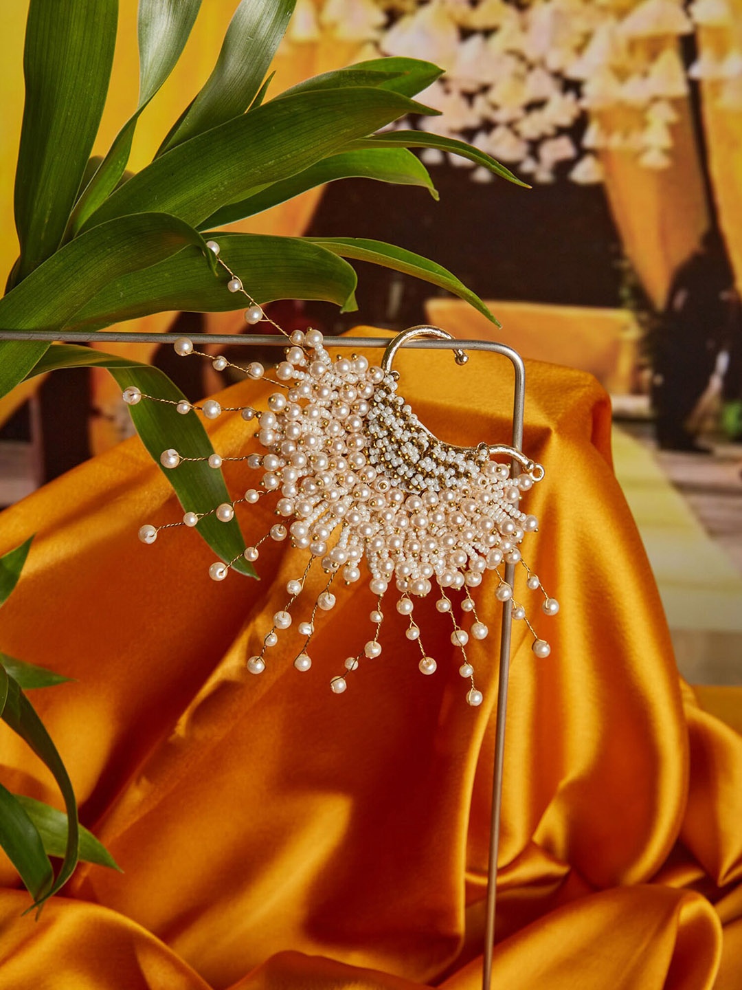 

D'oro Contemporary Ear Cuff Earrings, Peach