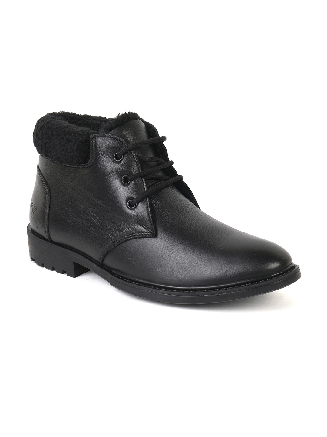 

XHUGOY Men Leather Winter Boots, Black