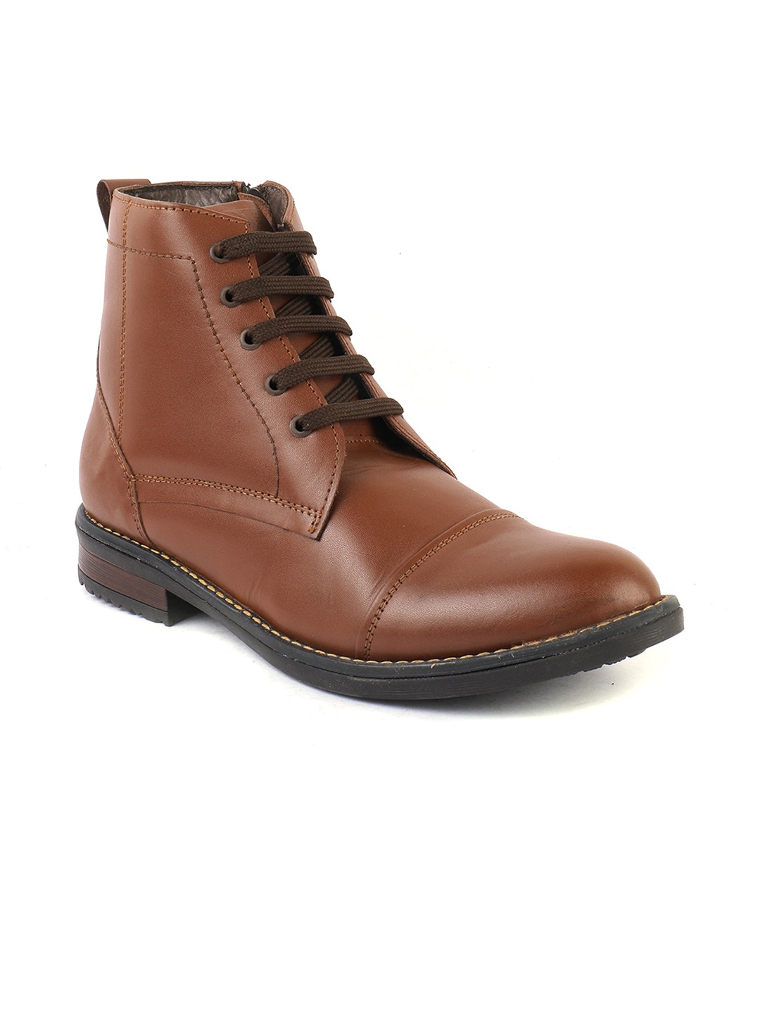 

XHUGOY Men Leather Regular Boots, Tan