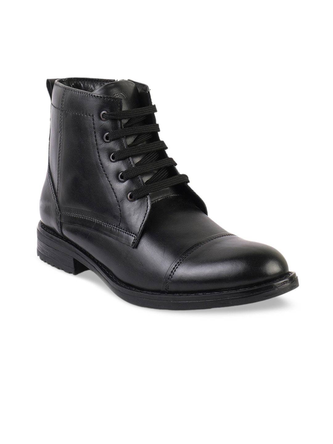 

XHUGOY Men Leather Regular Boots, Black