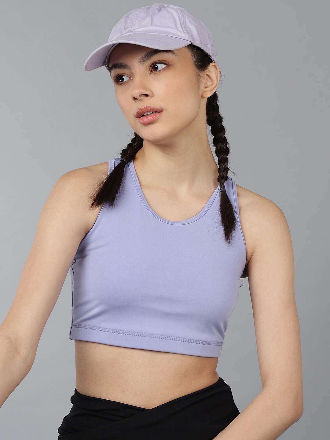 

Rock Paper Scissors Racerback Sports Bra, Lavender