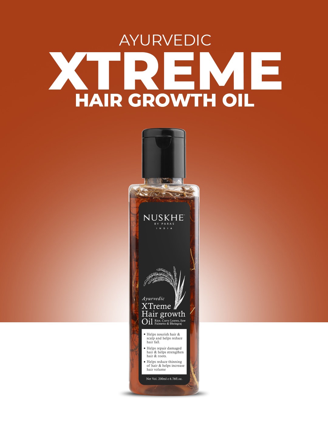 

Nuskhe by Paras Ayurvedic XTreme Hair Growth Oil 200ml, White