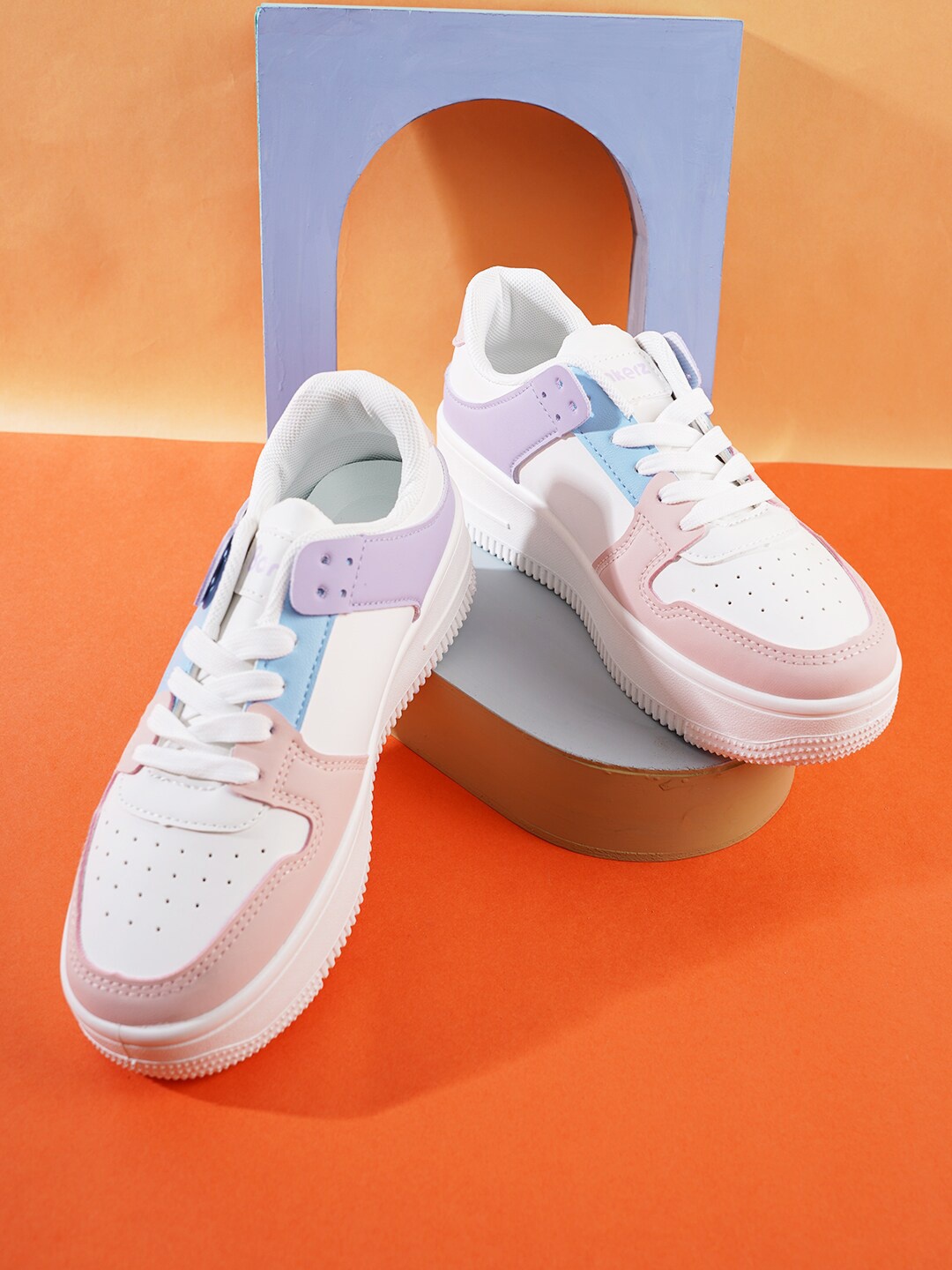 

Bonkerz Women Lace-Ups Colourblocked Sneakers, Pink