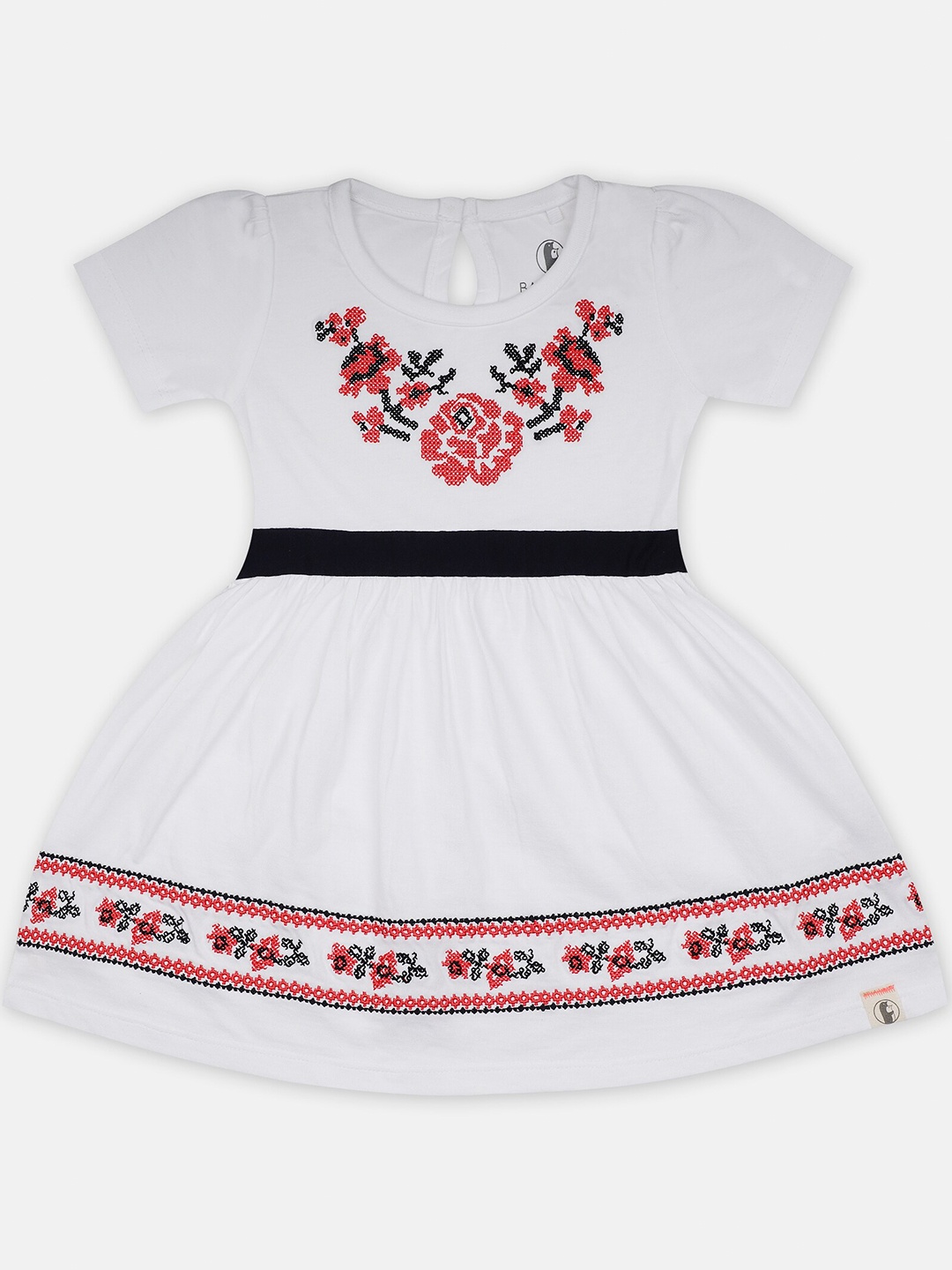 

Babysafe Girls Floral Embroidered Dress, White