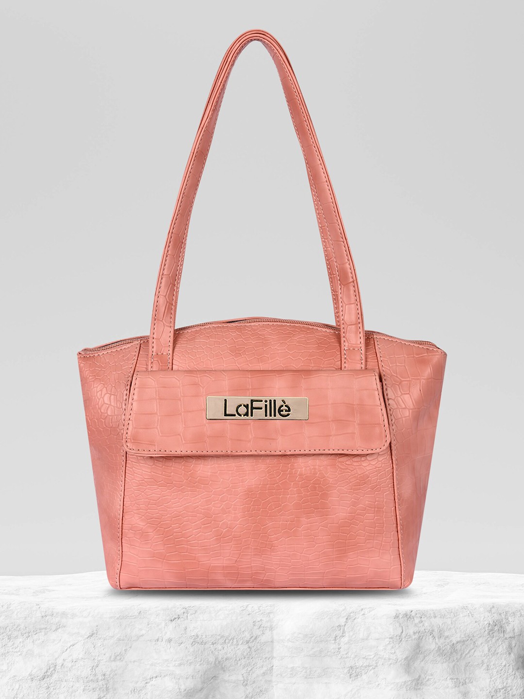 

LaFille PU Structured Shoulder Bag, Peach