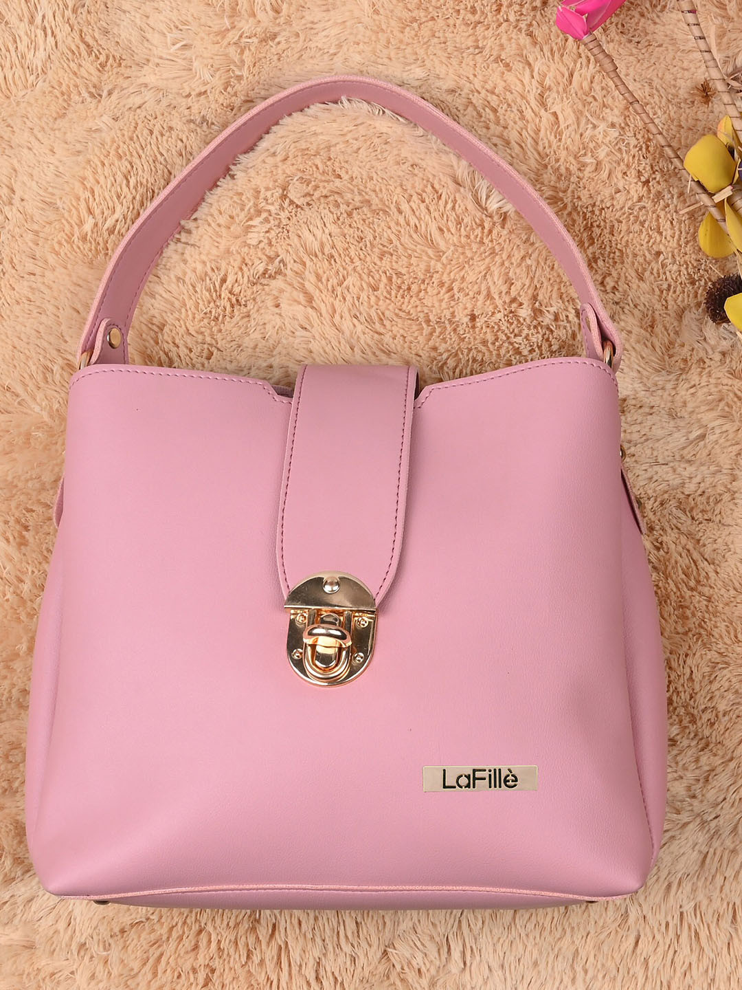

LaFille Women Solid Shopper Handheld Bag, Pink
