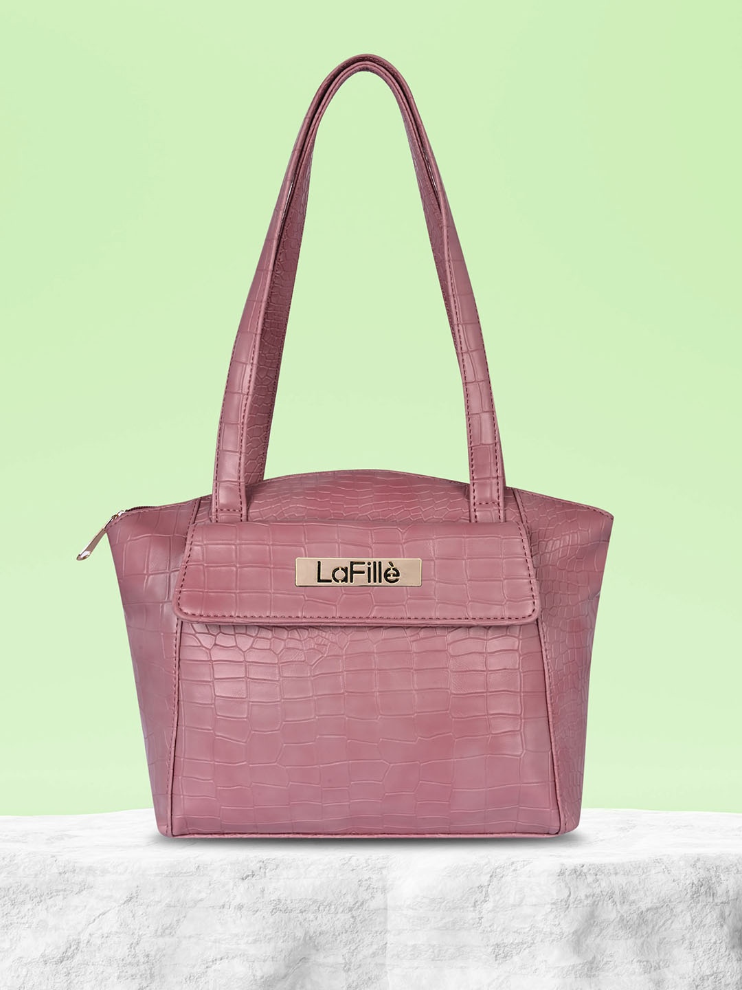 

LaFille Animal Textured PU Swagger Shoulder Bag, Purple