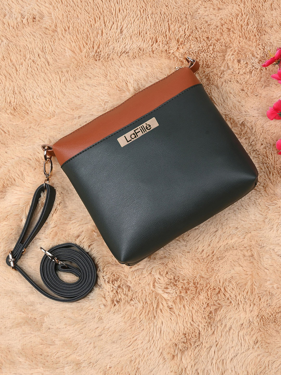 

LaFille PU Structured Sling Bag, Green