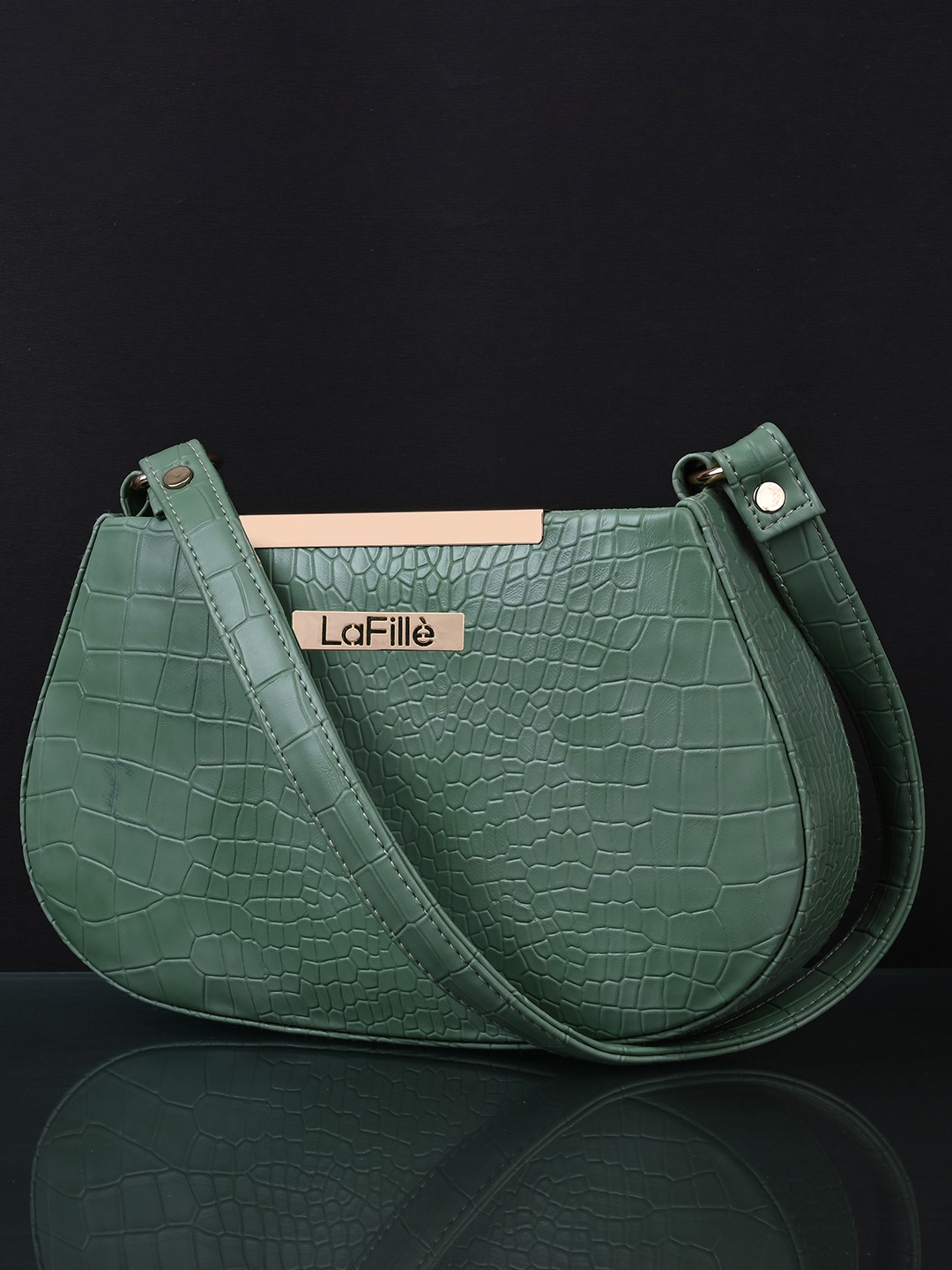 

LaFille Textured Structured Sling Bag, Green