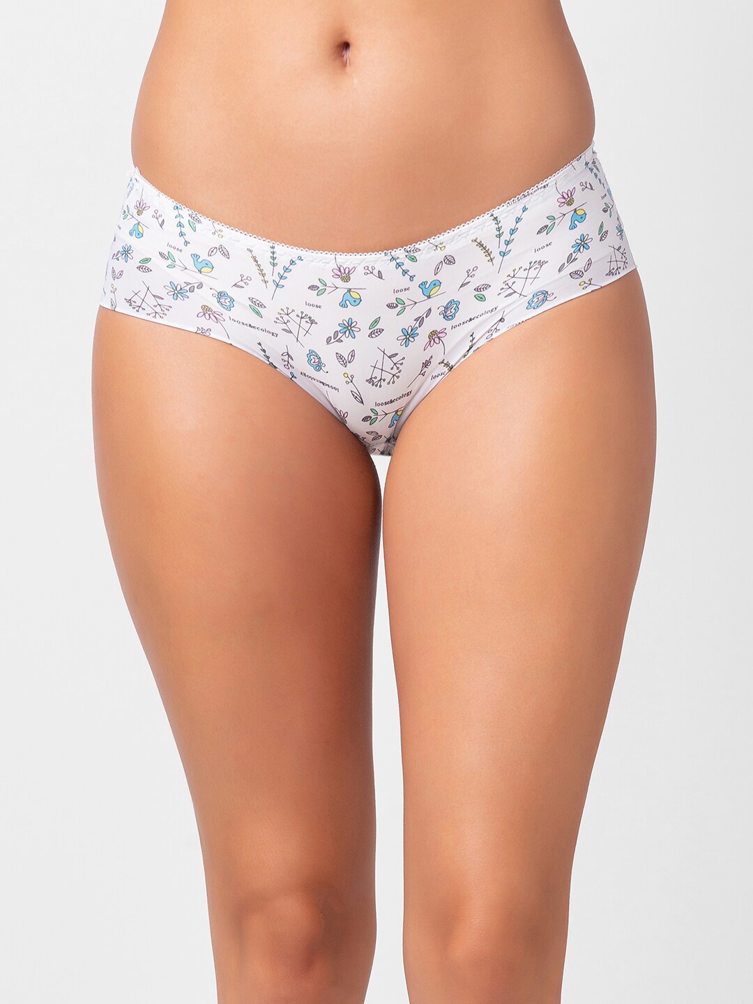 

FashionRack Women Printed Hipster Briefs, White
