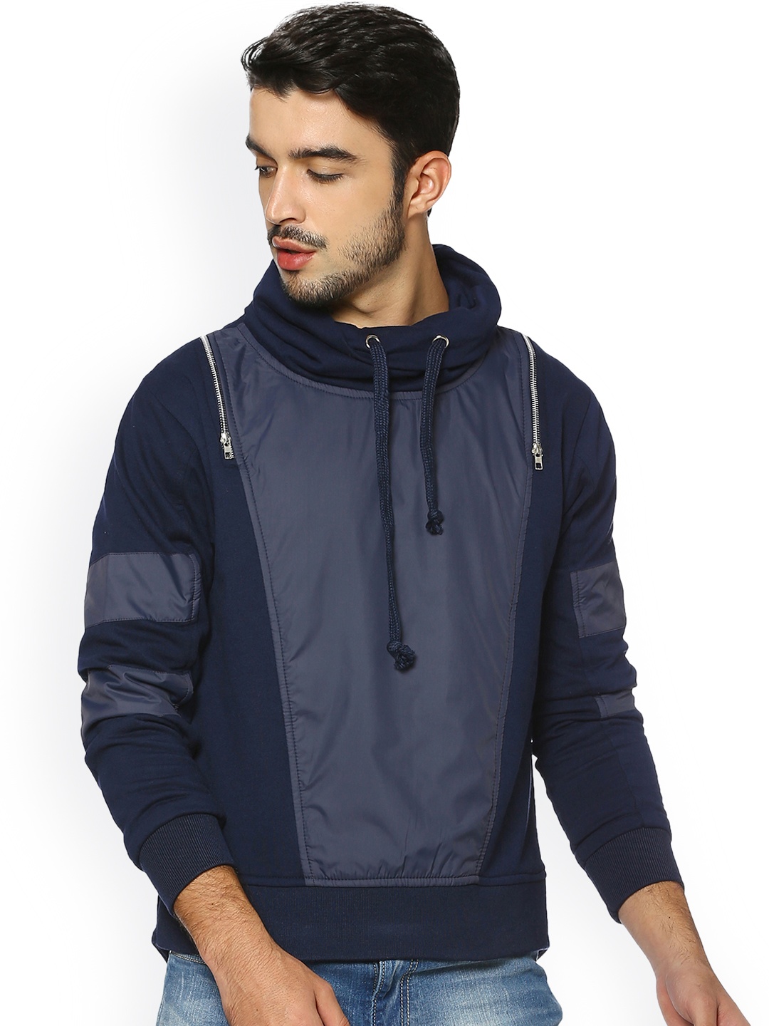 

Campus Sutra Men Blue Solid Sweatshirt