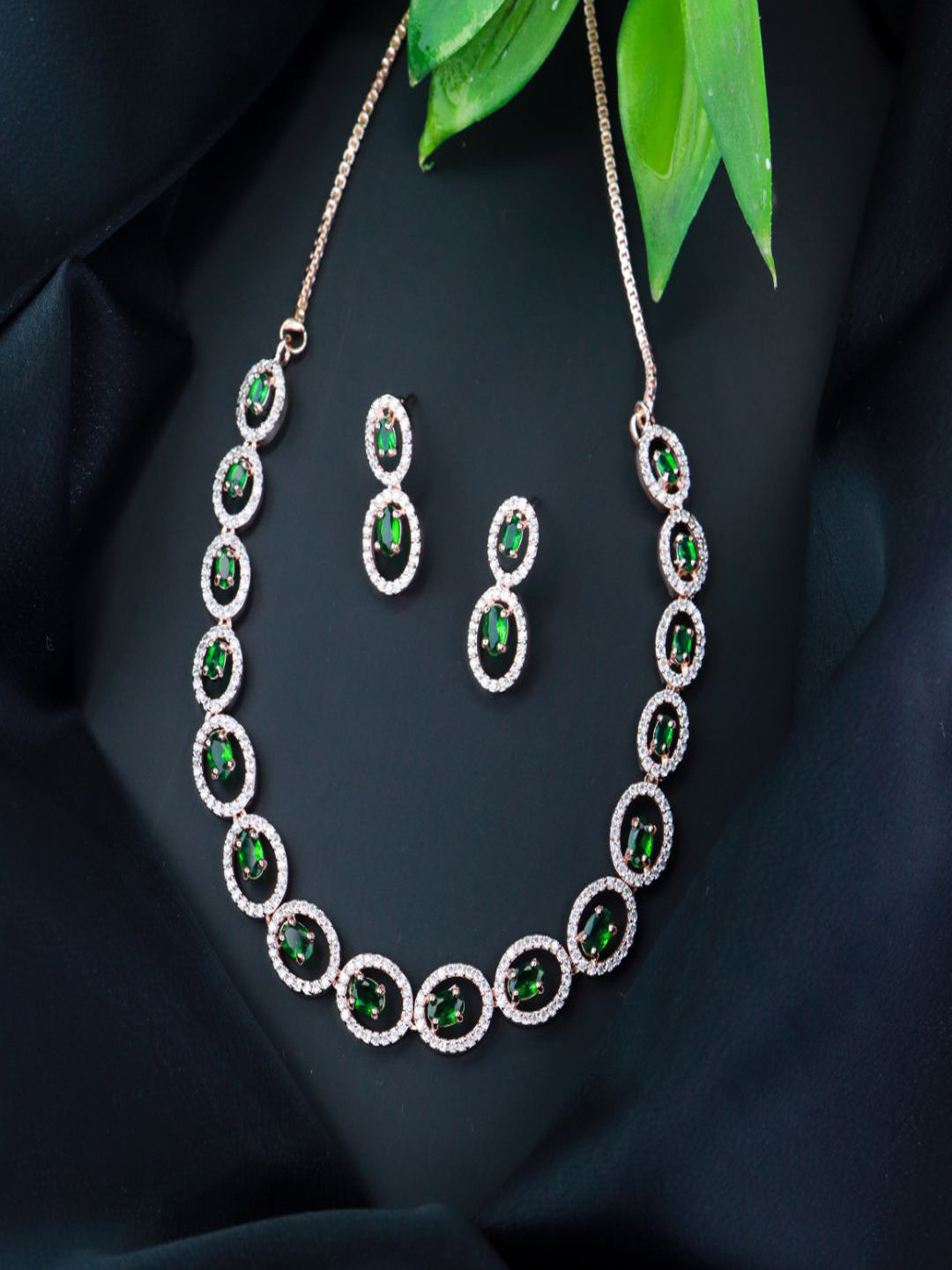 

I Jewels Silver-Plated AD-Studded Jewellery Set