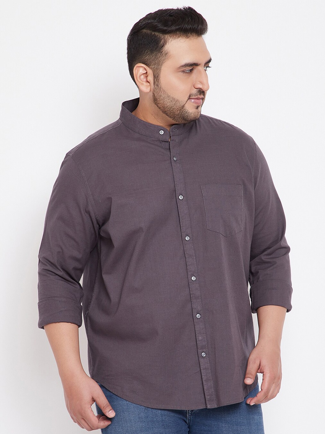 Instafab Plus Men Plus Size Classic Cotton Casual Shirt, Brown