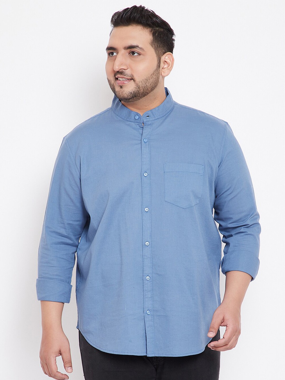 

Instafab Plus Men Plus Size Classic Cotton Casual Shirt, Blue