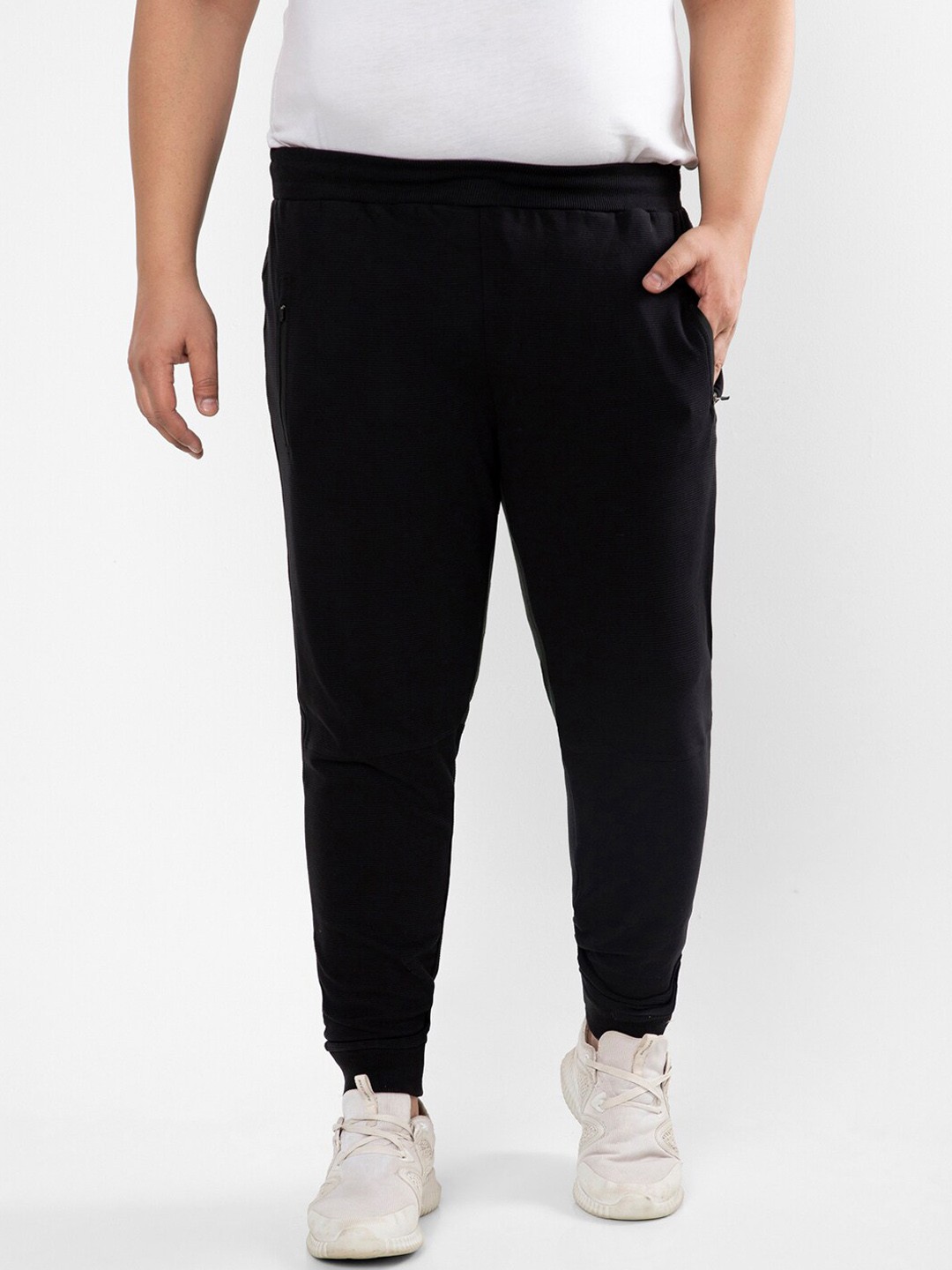 

Instafab Plus Size Men Cotton Track Pants, Black