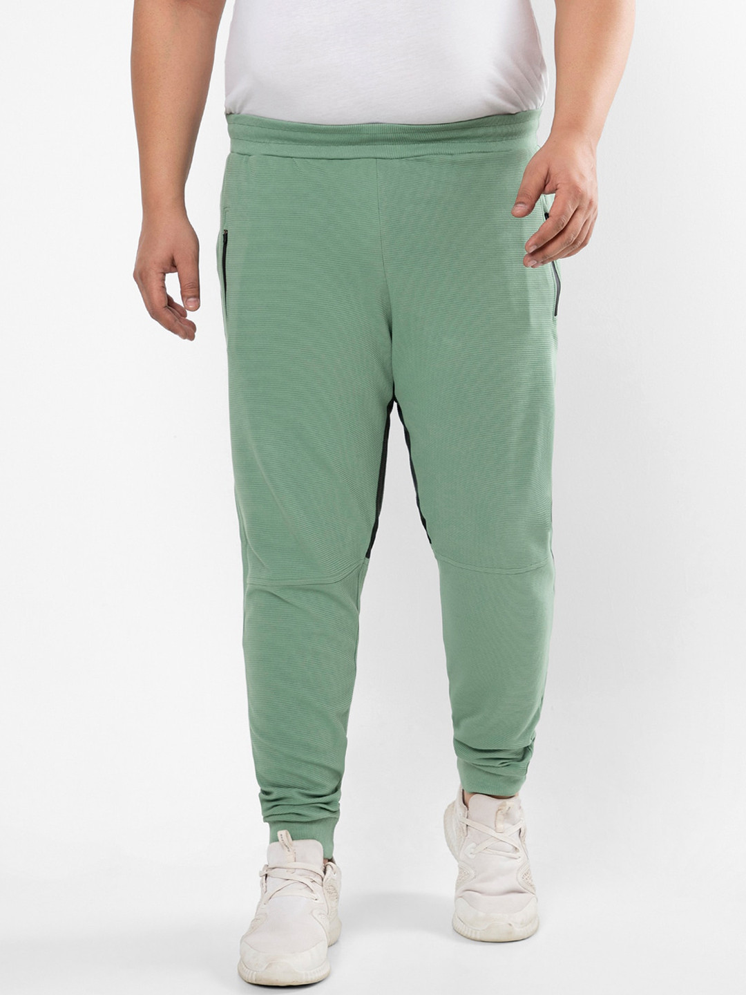 

Instafab Plus Men Plus Size Solid Cotton Joggers, Green