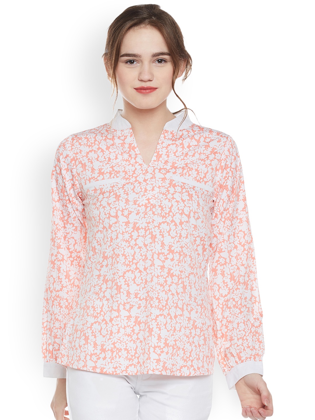 

WISSTLER Women Peach-Coloured Printed Top