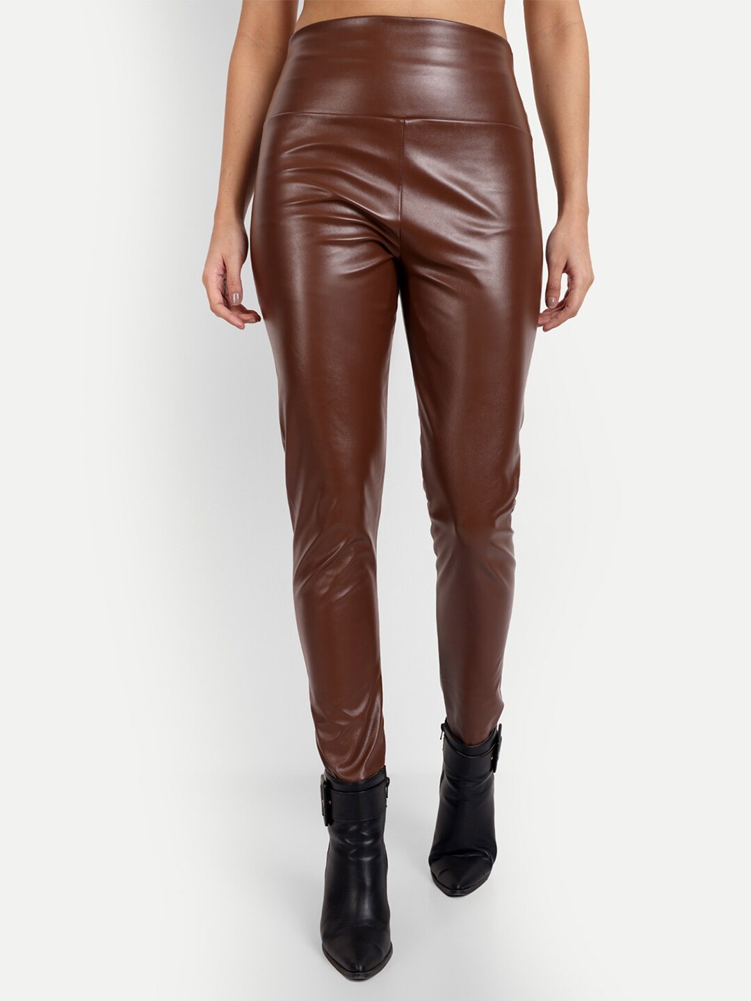 

iki chic Women Skinny Fit Jeggings, Brown