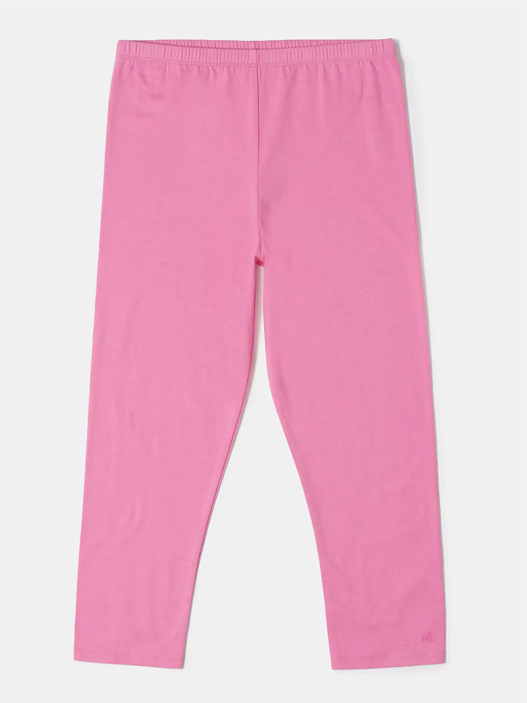 

Jockey Girls Super Combed Cotton Solid Slim Fit Three Quarter Leggings-AG54, Pink