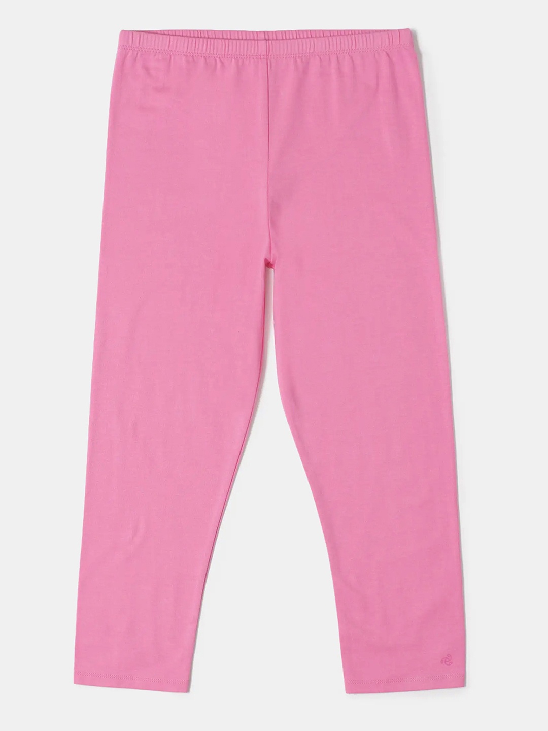 

Jockey Girls Super Combed Cotton Solid Slim Fit Three Quarter Leggings-AG54, Pink