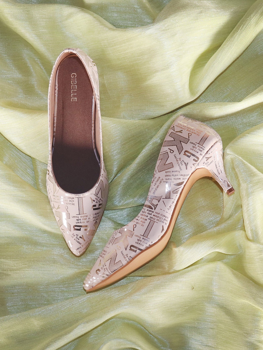

Gibelle Printed Kitten Pumps, Cream