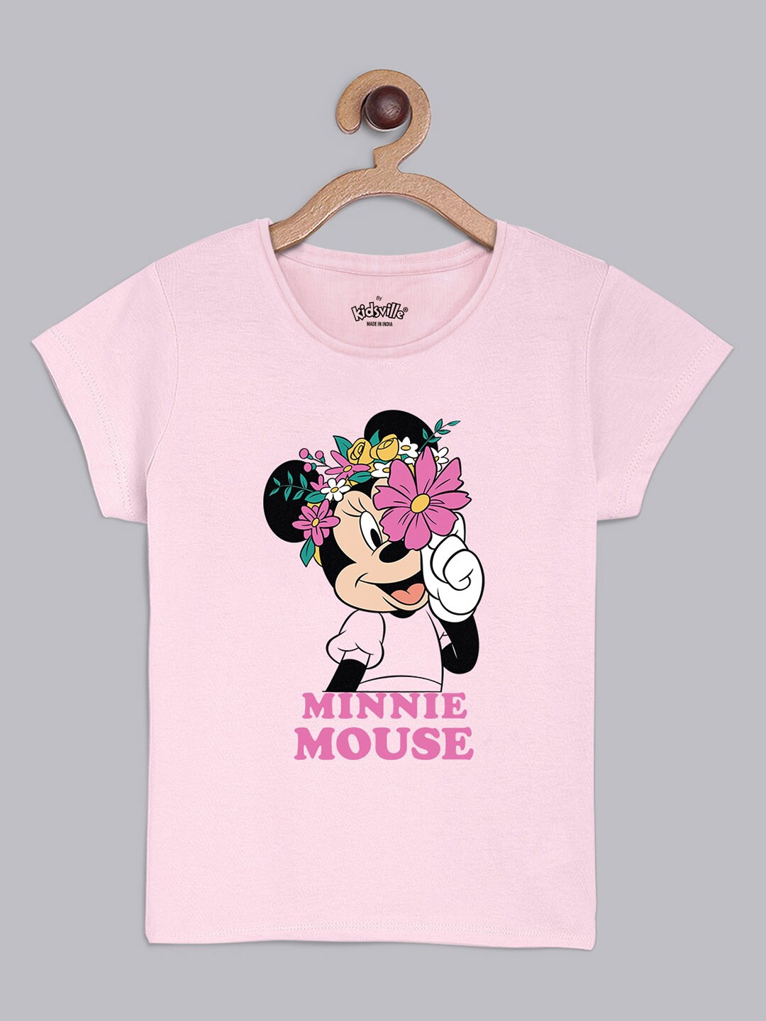 

Kids Ville Mickey & Friends Printed Tshirt For Kids Girls, Pink