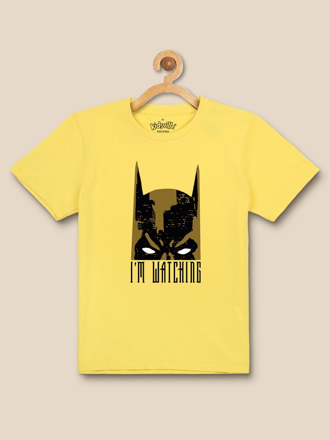

Kids Ville Boys Batman Printed T-shirt, Yellow