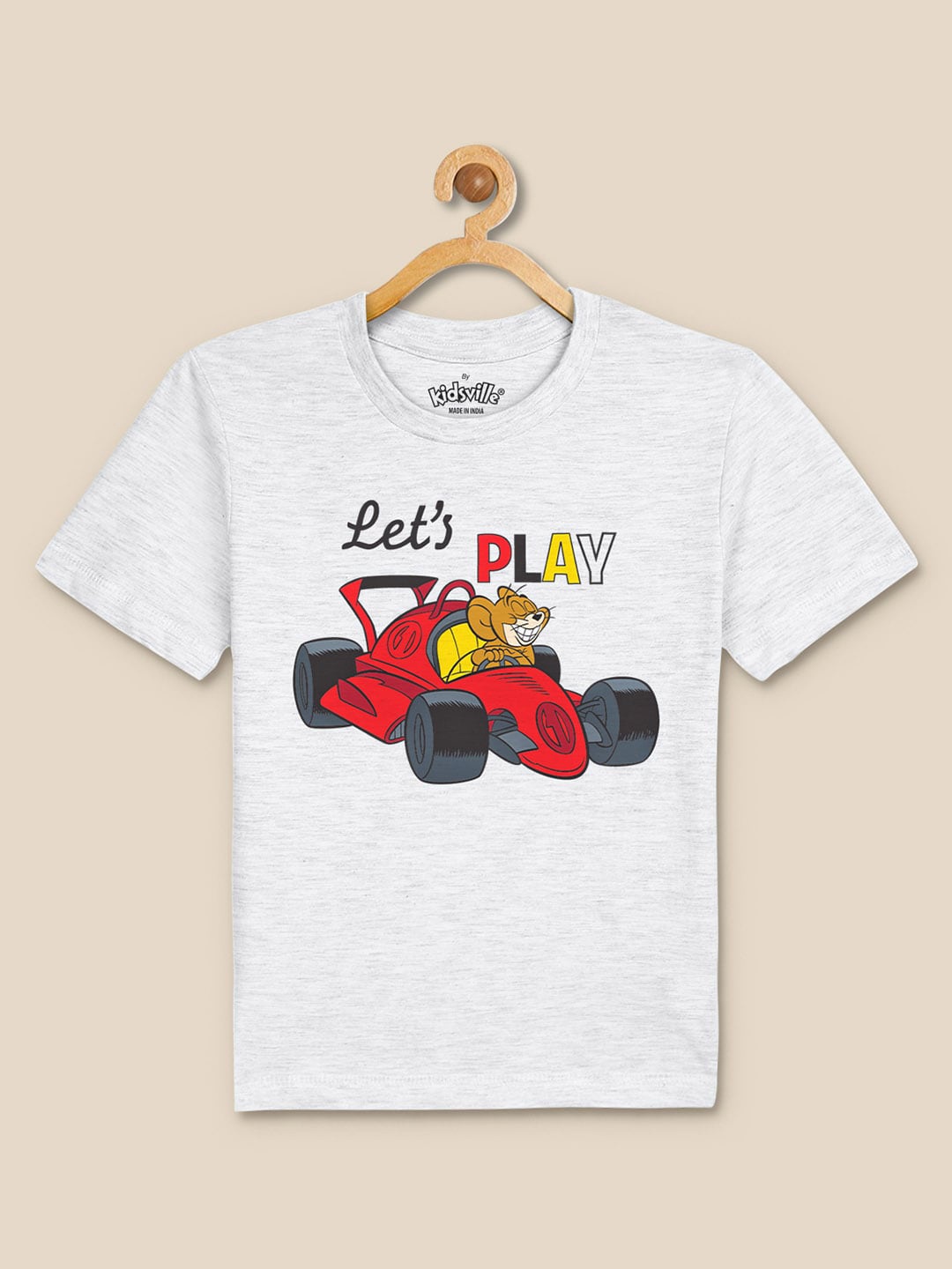 

Kids Ville Boys Tom & Jerry Printed Cotton T-shirt, Grey